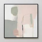Whispers of a Blushed Horizon – blush pink abstract canvas wall art print by Aspire Prints