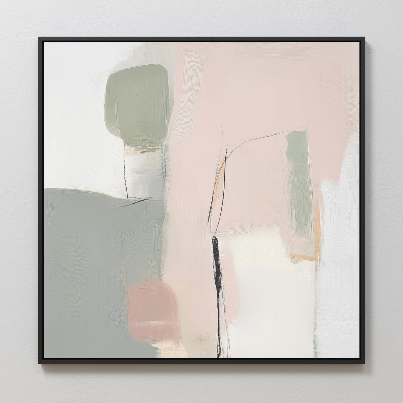 Whispers of a Blushed Horizon – blush pink abstract canvas wall art print by Aspire Prints