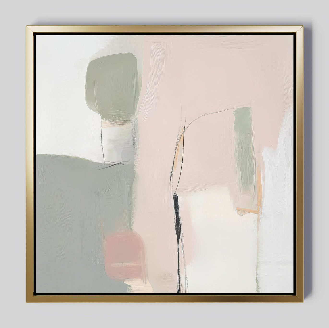 Whispers of a Blushed Horizon – blush pink abstract canvas wall art print by Aspire Prints