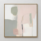 Whispers of a Blushed Horizon – blush pink abstract canvas wall art print by Aspire Prints