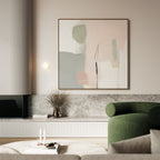 Whispers of a Blushed Horizon – blush pink abstract canvas wall art print by Aspire Prints