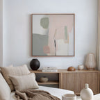 Whispers of a Blushed Horizon – blush pink abstract canvas wall art print by Aspire Prints