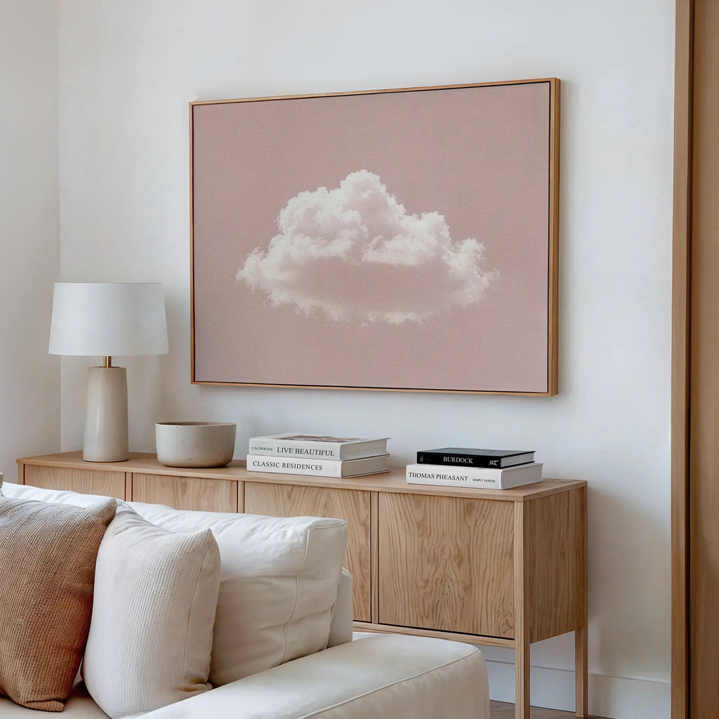 Whisper of Rose – blush pink cloud canvas wall art print by Aspire Prints