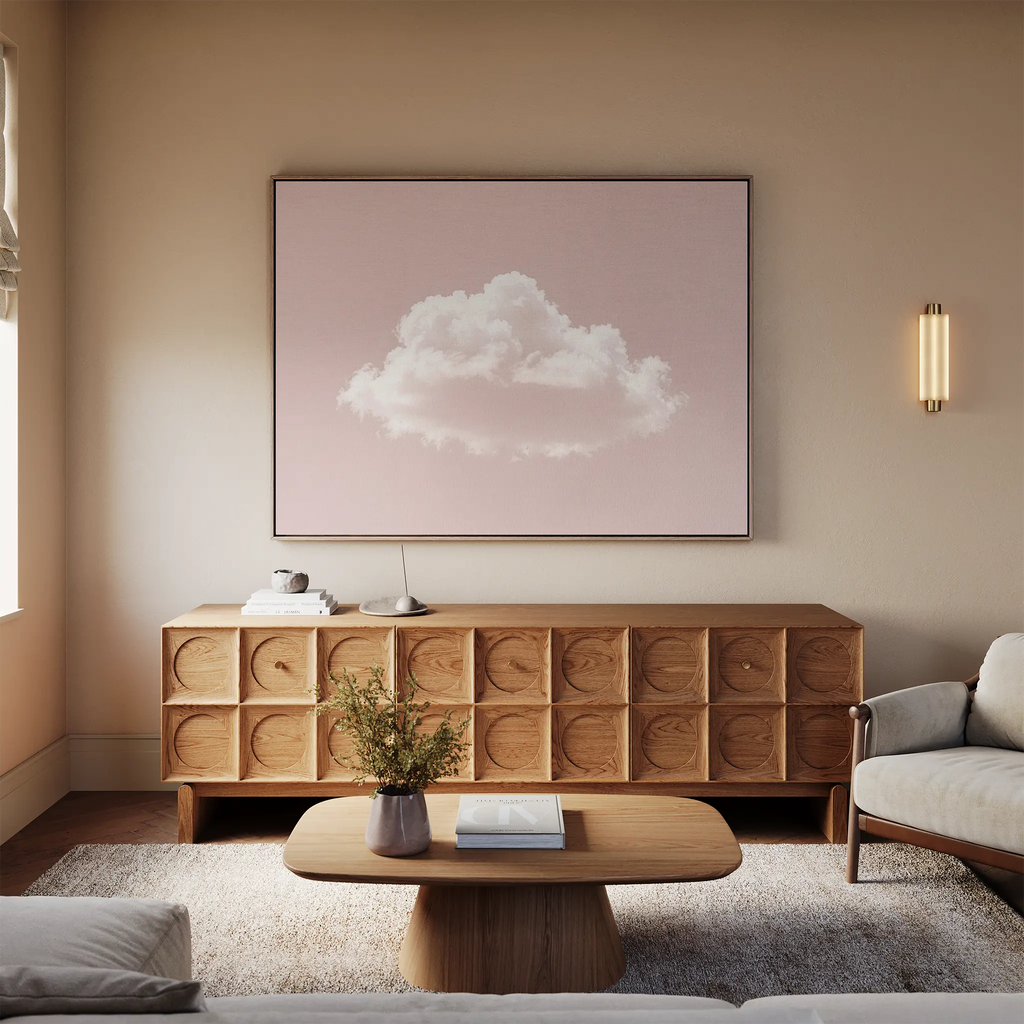Whisper of Rose – blush pink cloud canvas wall art print by Aspire Prints