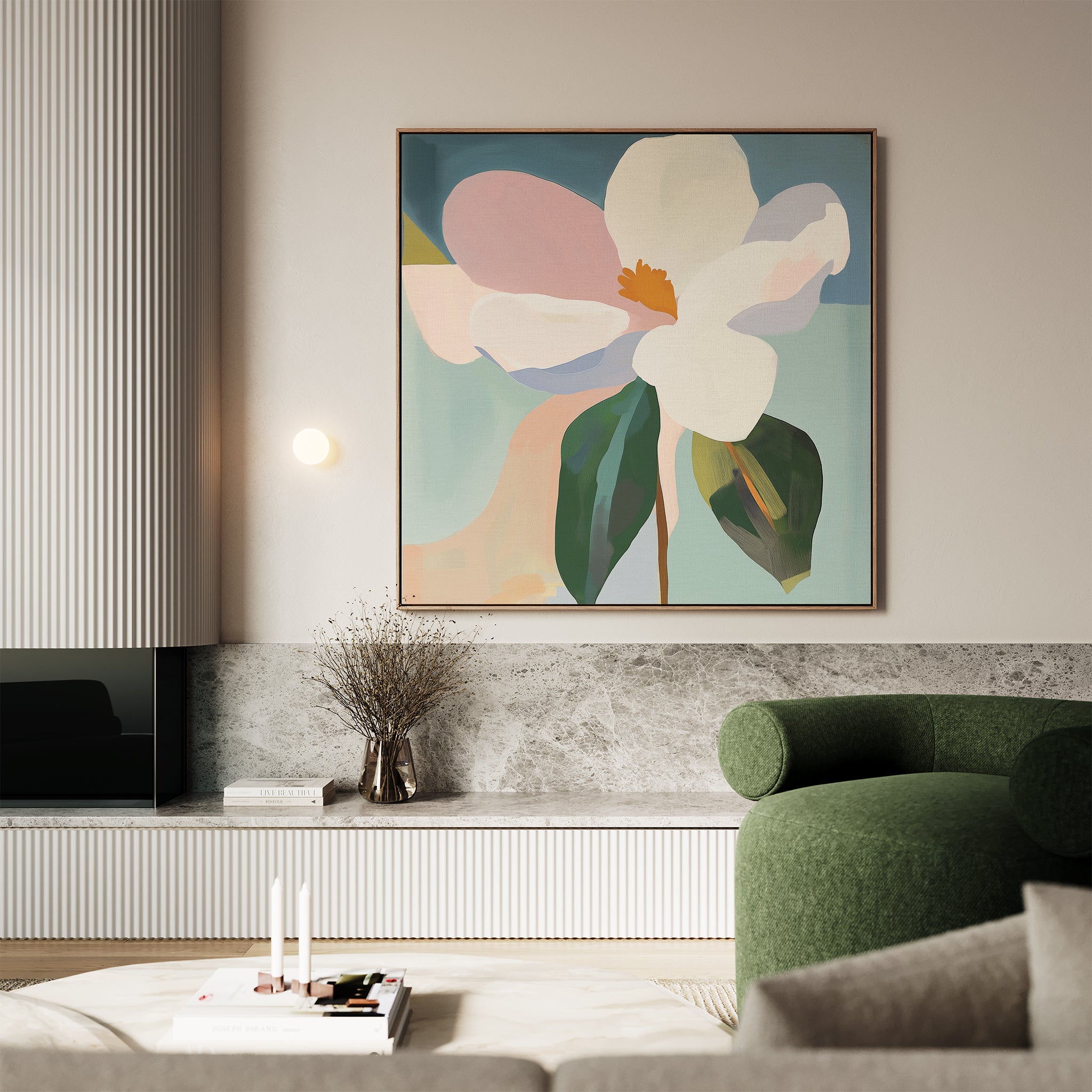 Petals in Full Voice – multicolour botanical canvas wall art print by Aspire Prints
