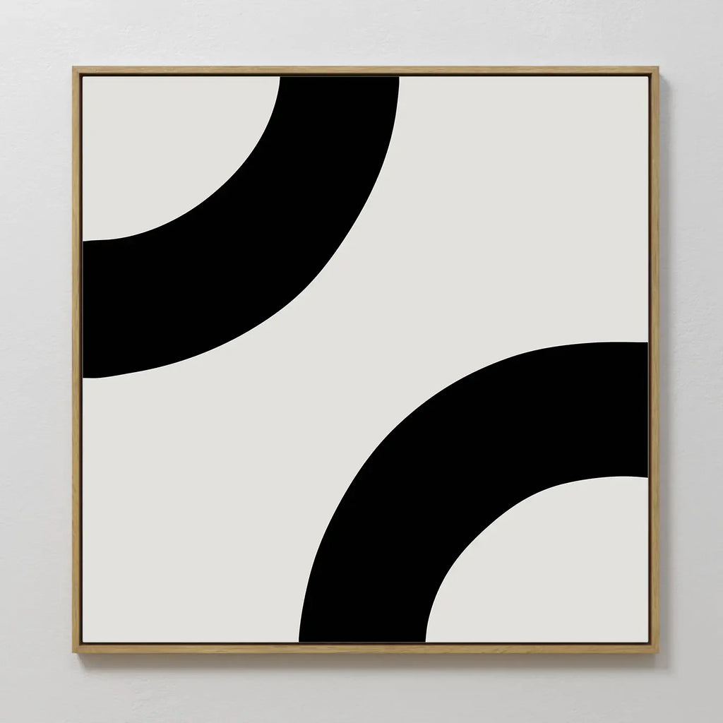 Arc of Silence – black and white abstract canvas wall art print by Aspire Prints