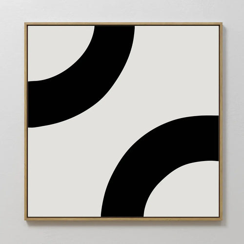 Arc of Silence – black and white abstract canvas wall art print by Aspire Prints