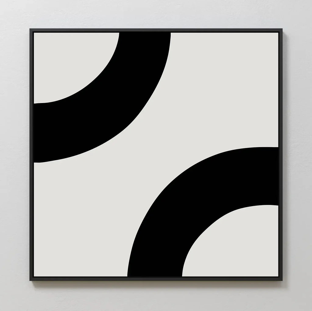 Arc of Silence – black and white abstract canvas wall art print by Aspire Prints