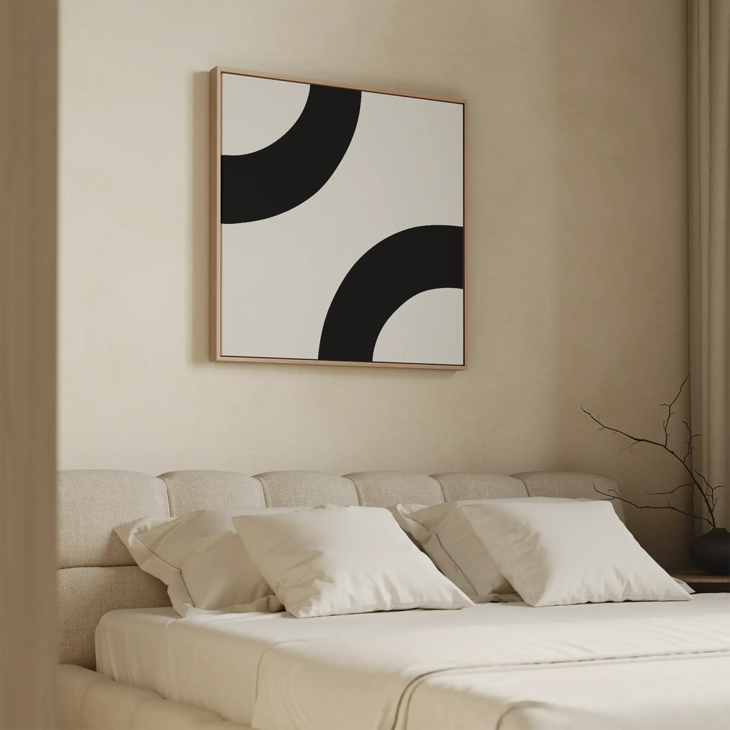 Arc of Silence – black and white abstract canvas wall art print by Aspire Prints