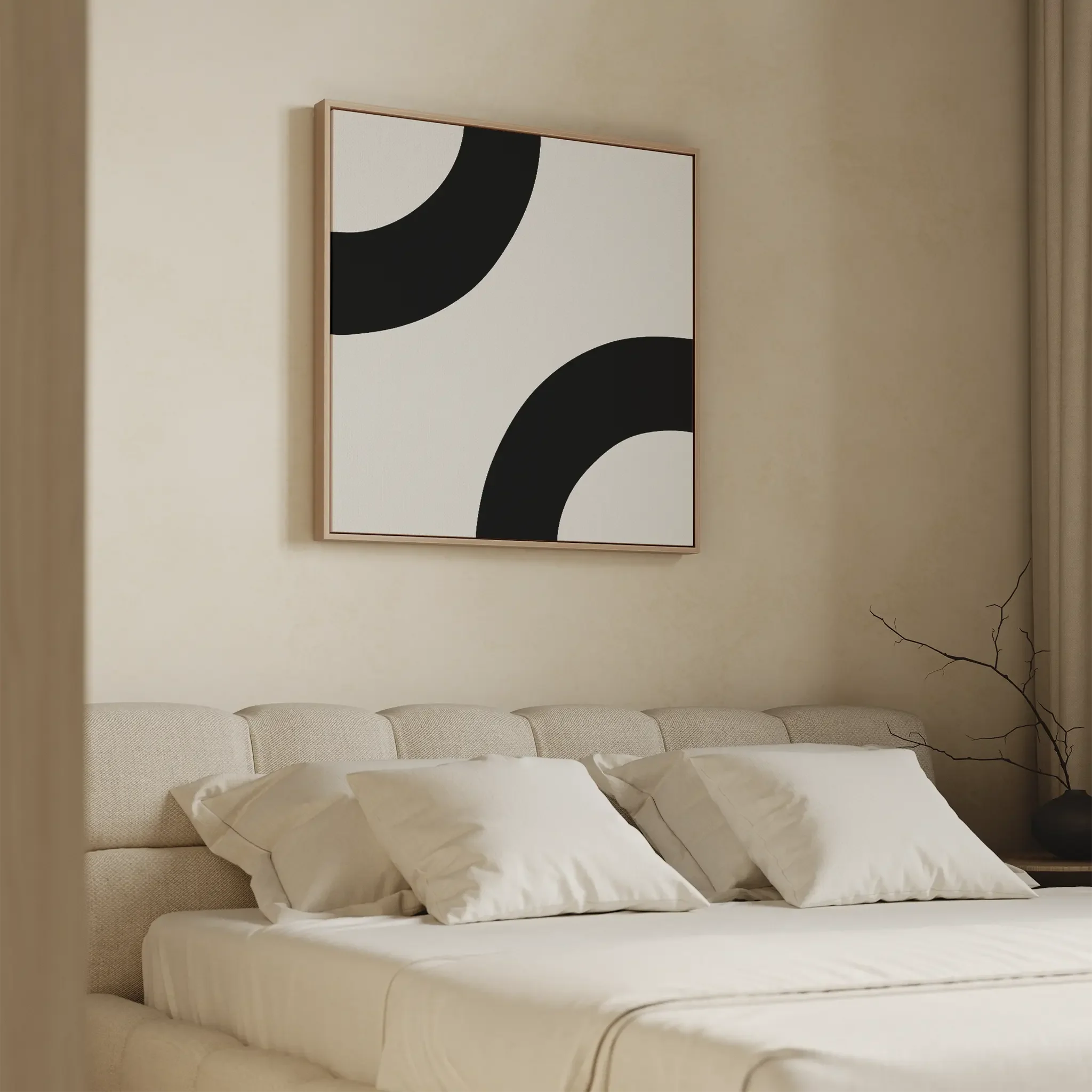 Arc of Silence – black and white abstract canvas wall art print by Aspire Prints