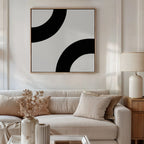 Arc of Silence – black and white abstract canvas wall art print by Aspire Prints