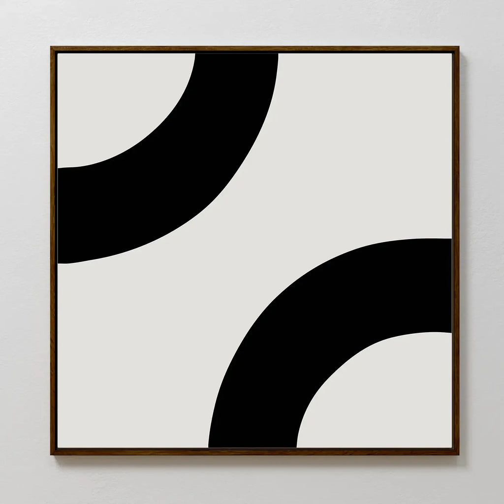 Arc of Silence – black and white abstract canvas wall art print by Aspire Prints