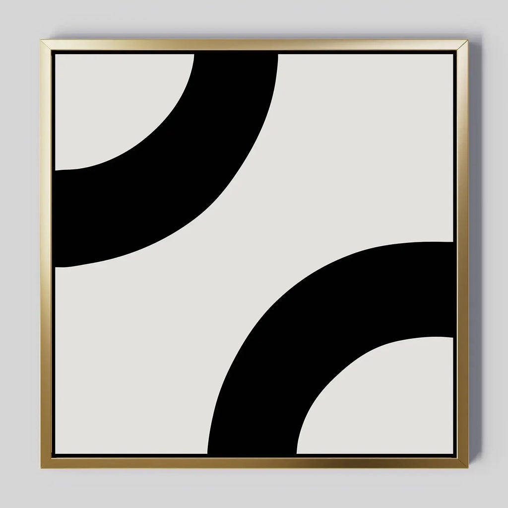 Arc of Silence – black and white abstract canvas wall art print by Aspire Prints