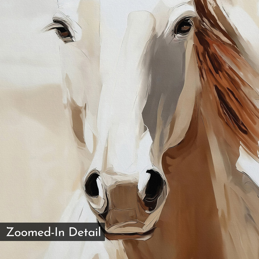 Untamed Mane – neutral-toned vintage canvas wall art print by Aspire Prints