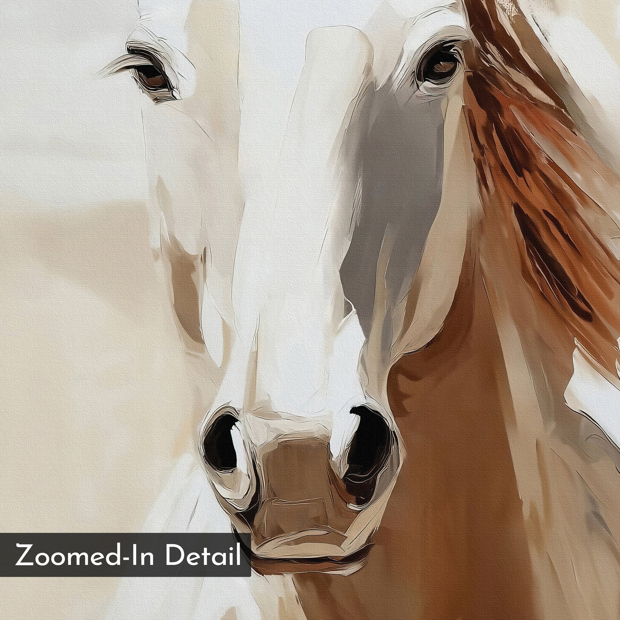 Untamed Mane – neutral-toned vintage canvas wall art print by Aspire Prints