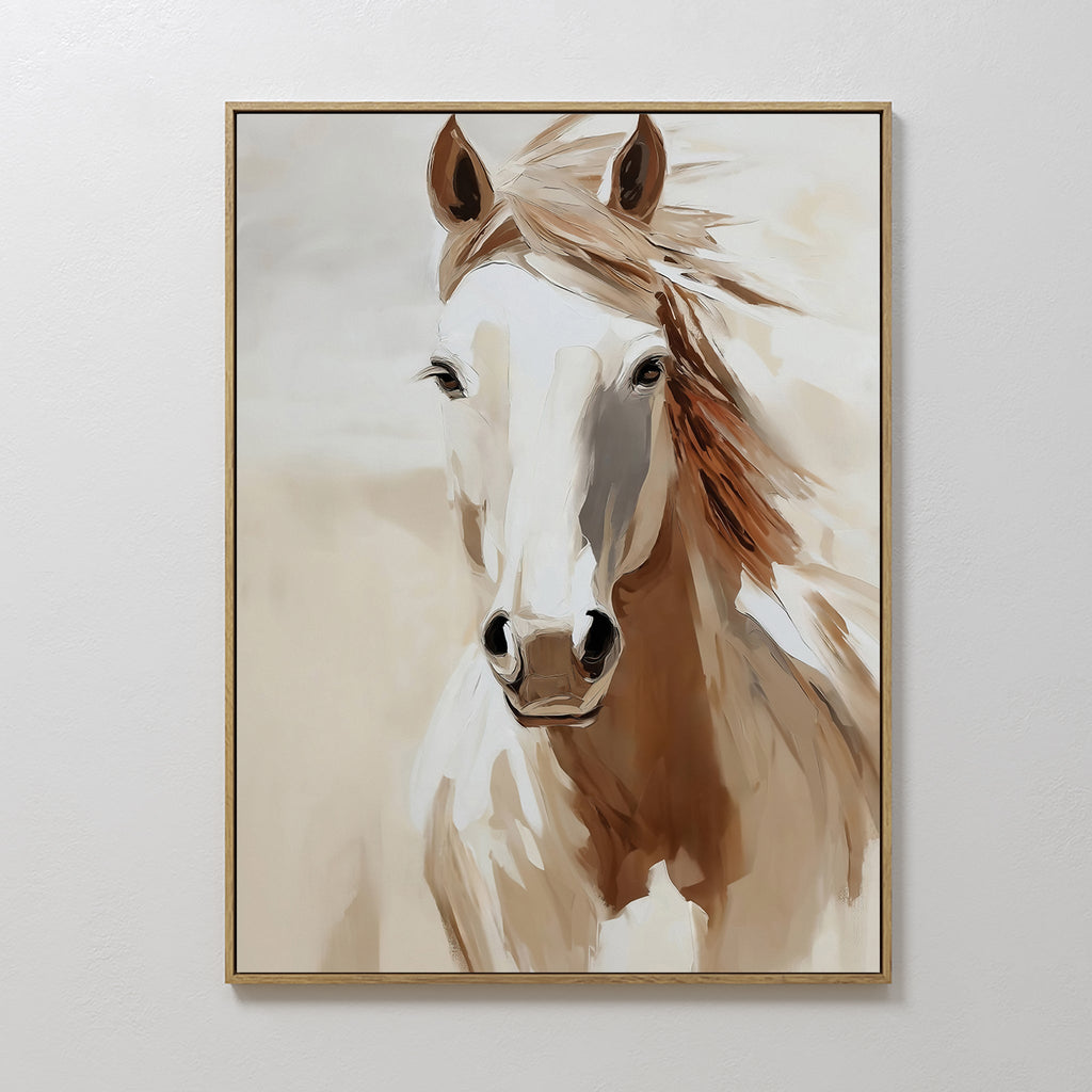 Untamed Mane – neutral-toned vintage canvas wall art print by Aspire Prints