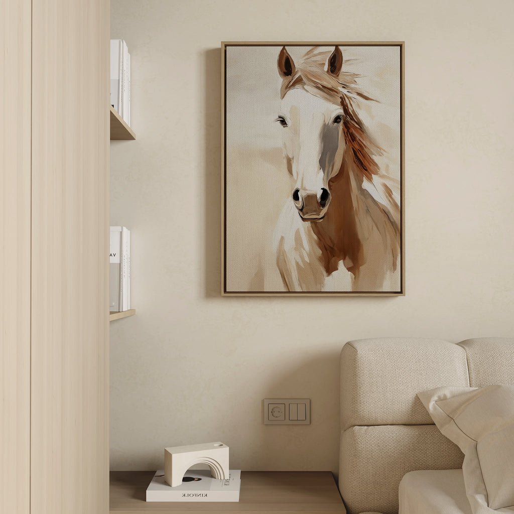Untamed Mane – neutral-toned vintage canvas wall art print by Aspire Prints