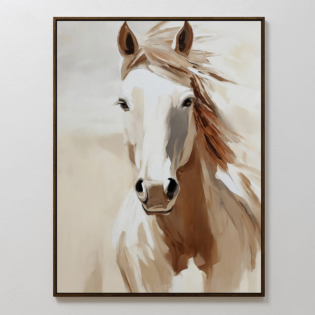 Untamed Mane – neutral-toned vintage canvas wall art print by Aspire Prints