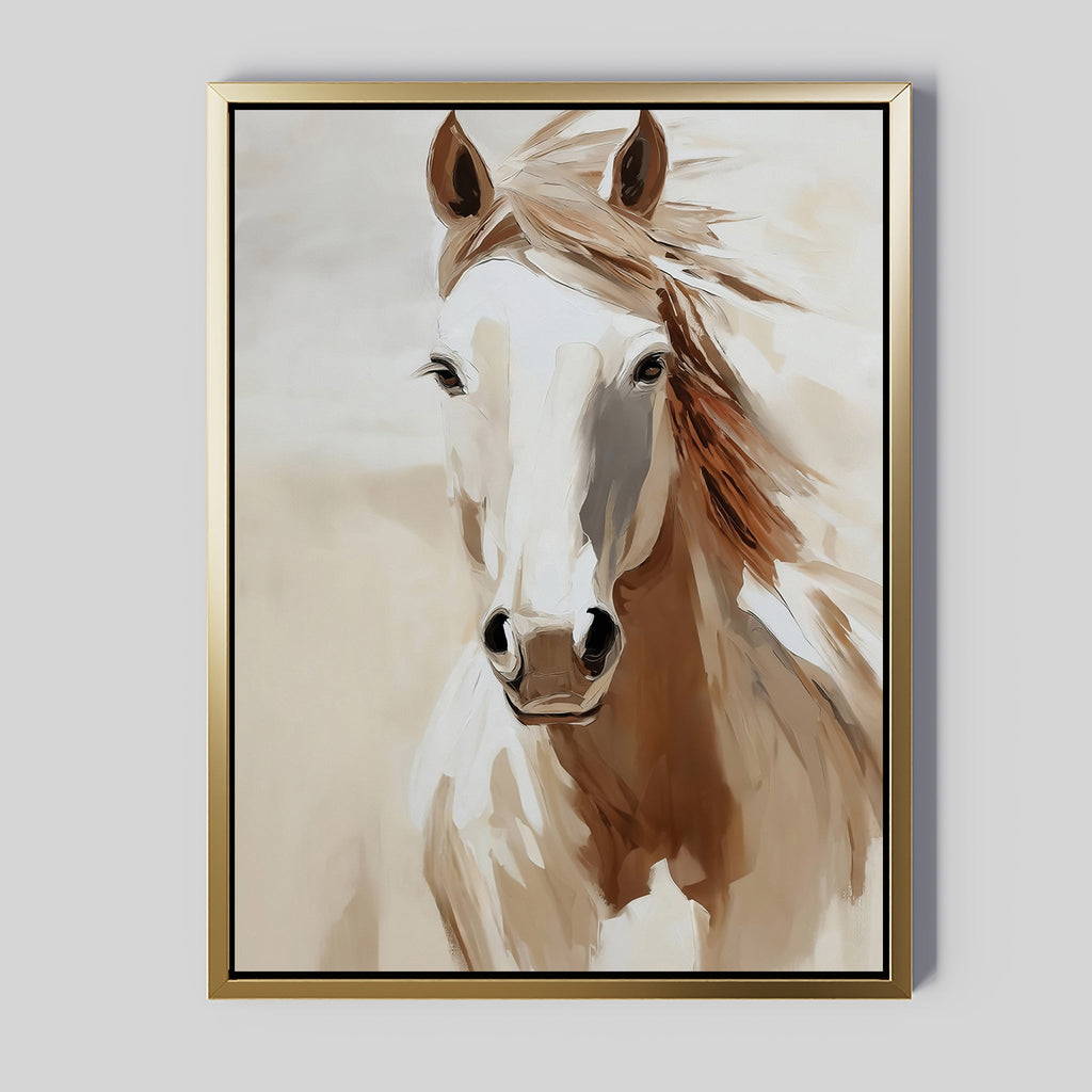 Untamed Mane – neutral-toned vintage canvas wall art print by Aspire Prints