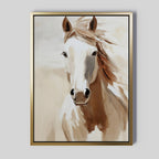 Untamed Mane – neutral-toned vintage canvas wall art print by Aspire Prints