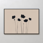 Whispers in Bloom – beige and white botanical canvas wall art print by Aspire Prints