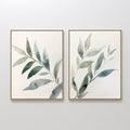 Whispering Fronds Diptych – Set of 2 Canvas Prints set of 2 – green botanical canvas wall art by Aspire Prints