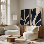 Inkbloom Duet – Set of 2 Canvas Prints set of 2 – blue botanical canvas wall art by Aspire Prints