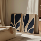 Inkbloom Duet – Set of 2 Canvas Prints set of 2 – blue botanical canvas wall art by Aspire Prints