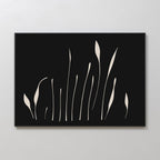 Whispers in Bloom – black botanical canvas wall art print by Aspire Prints