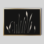 Whispers in Bloom – black botanical canvas wall art print by Aspire Prints