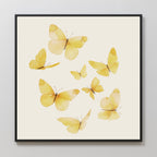 Whispers of Saffron Wings – neutral-toned wildlife canvas wall art print by Aspire Prints