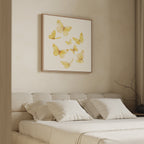 Whispers of Saffron Wings – neutral-toned wildlife canvas wall art print by Aspire Prints