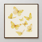 Whispers of Saffron Wings – neutral-toned wildlife canvas wall art print by Aspire Prints