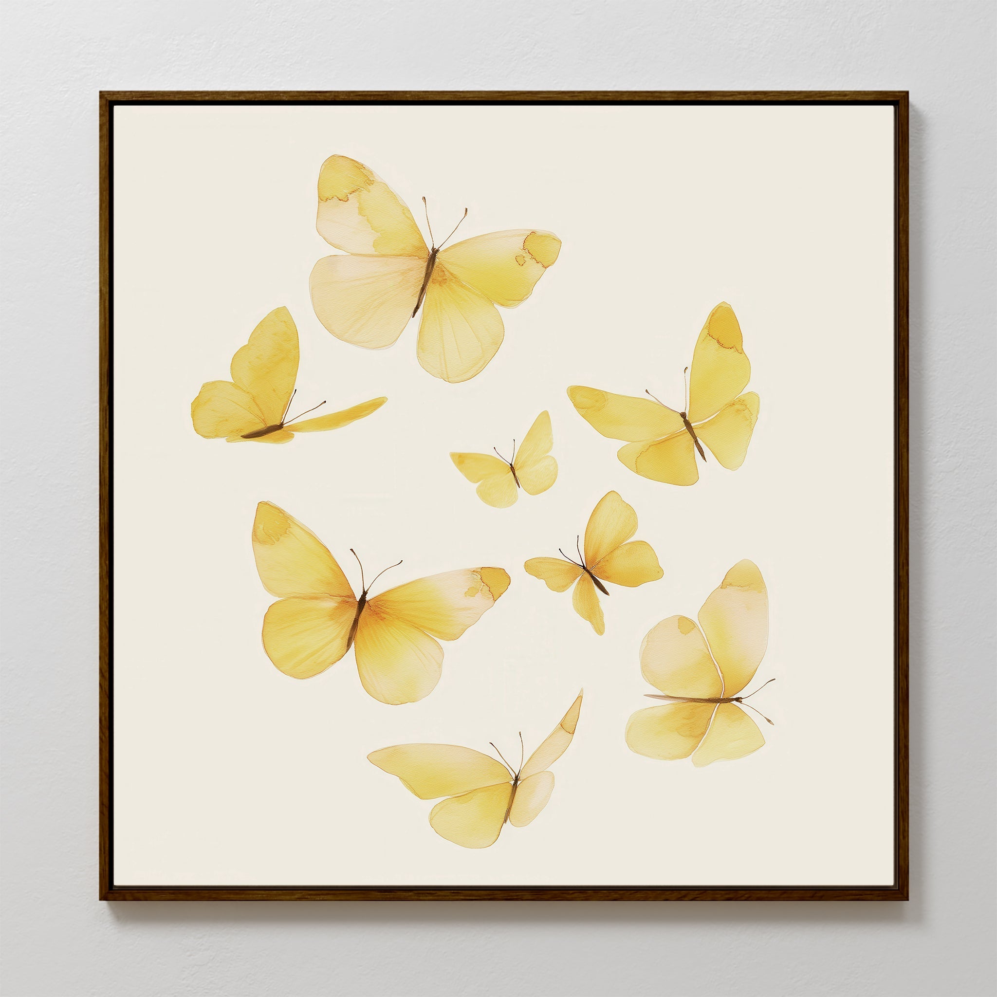 Whispers of Saffron Wings – neutral-toned wildlife canvas wall art print by Aspire Prints