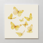 Whispers of Saffron Wings – neutral-toned wildlife canvas wall art print by Aspire Prints