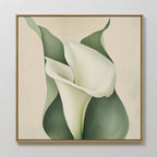 Whispering Lilies in Bloom Canvas Print – green botanical canvas wall art print by Aspire Prints
