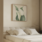 Whispering Lilies in Bloom Canvas Print – green botanical canvas wall art print by Aspire Prints