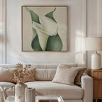 Whispering Lilies in Bloom Canvas Print – green botanical canvas wall art print by Aspire Prints
