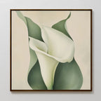 Whispering Lilies in Bloom Canvas Print – green botanical canvas wall art print by Aspire Prints