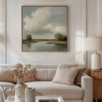 Where the River Breathes – neutral-toned vintage canvas wall art print by Aspire Prints