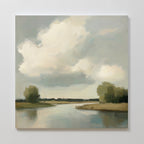 Where the River Breathes – neutral-toned vintage canvas wall art print by Aspire Prints