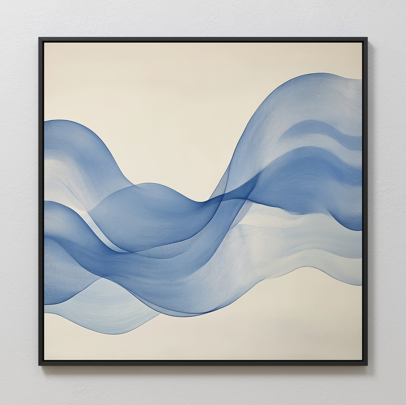 Whispering Tide – blue abstract canvas wall art print by Aspire Prints