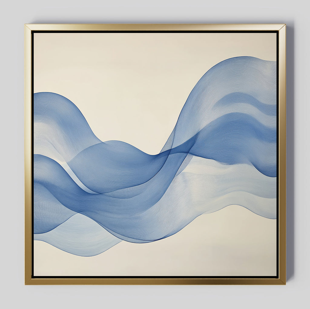 Whispering Tide – blue abstract canvas wall art print by Aspire Prints
