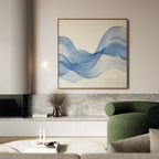 Whispering Tide – blue abstract canvas wall art print by Aspire Prints