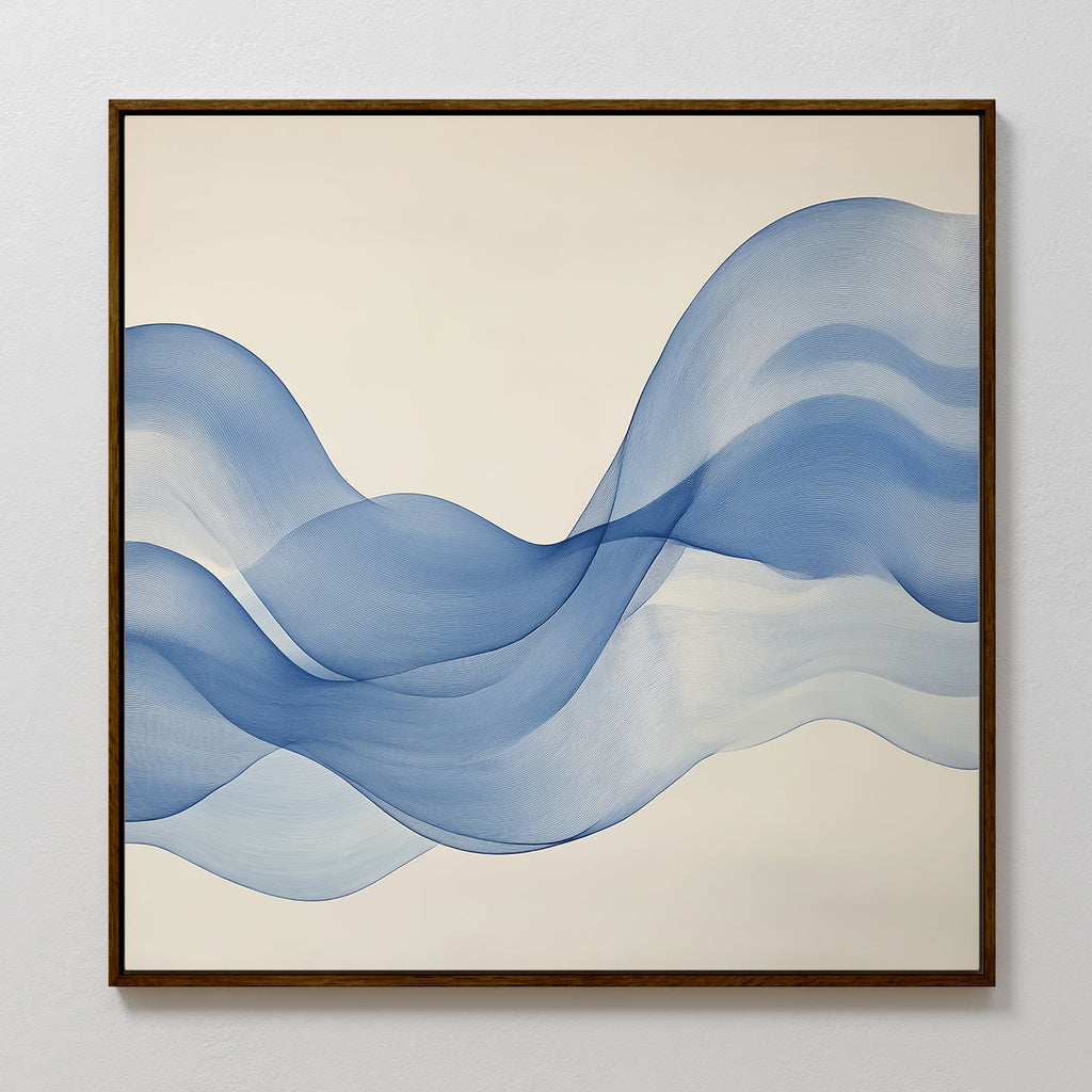 Whispering Tide – blue abstract canvas wall art print by Aspire Prints
