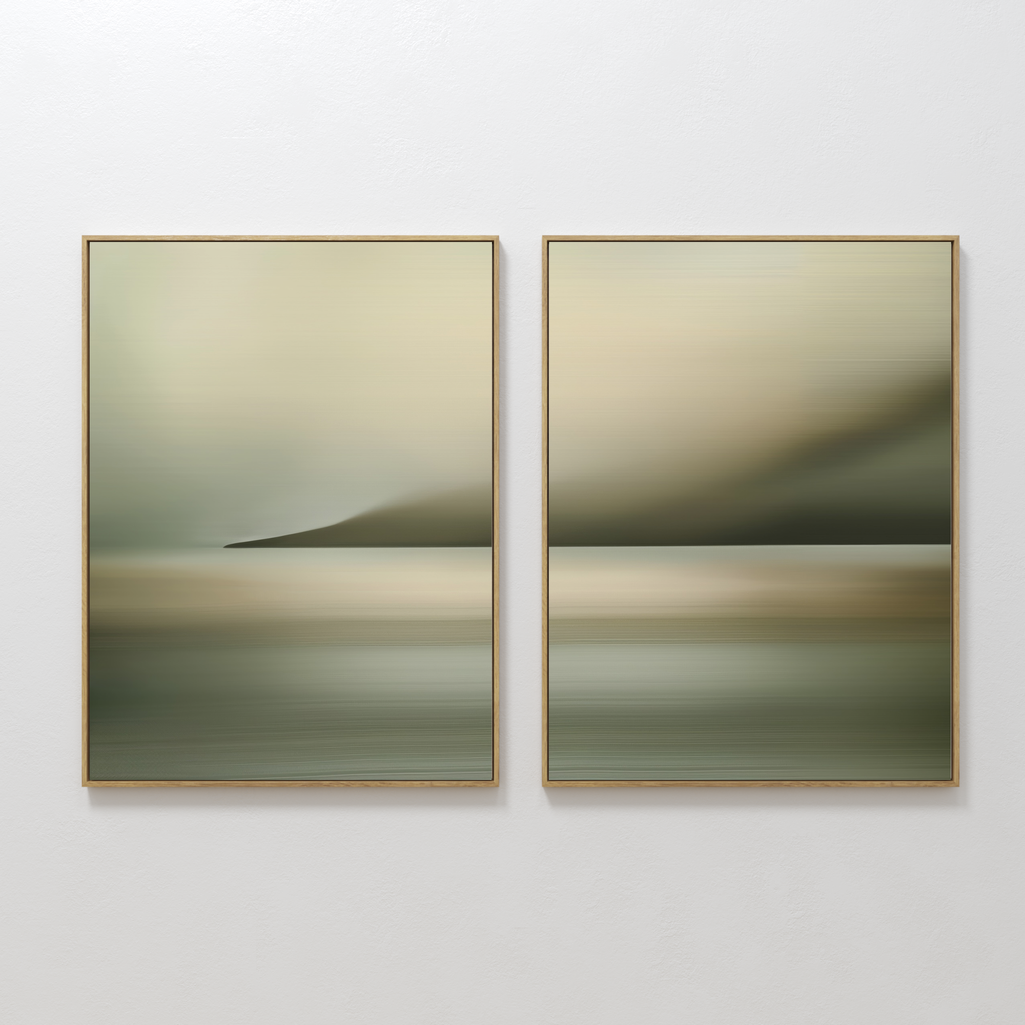 Whispers of the Tide – Set of 2 Canvas Prints set of 2 – green coastal canvas wall art by Aspire Prints