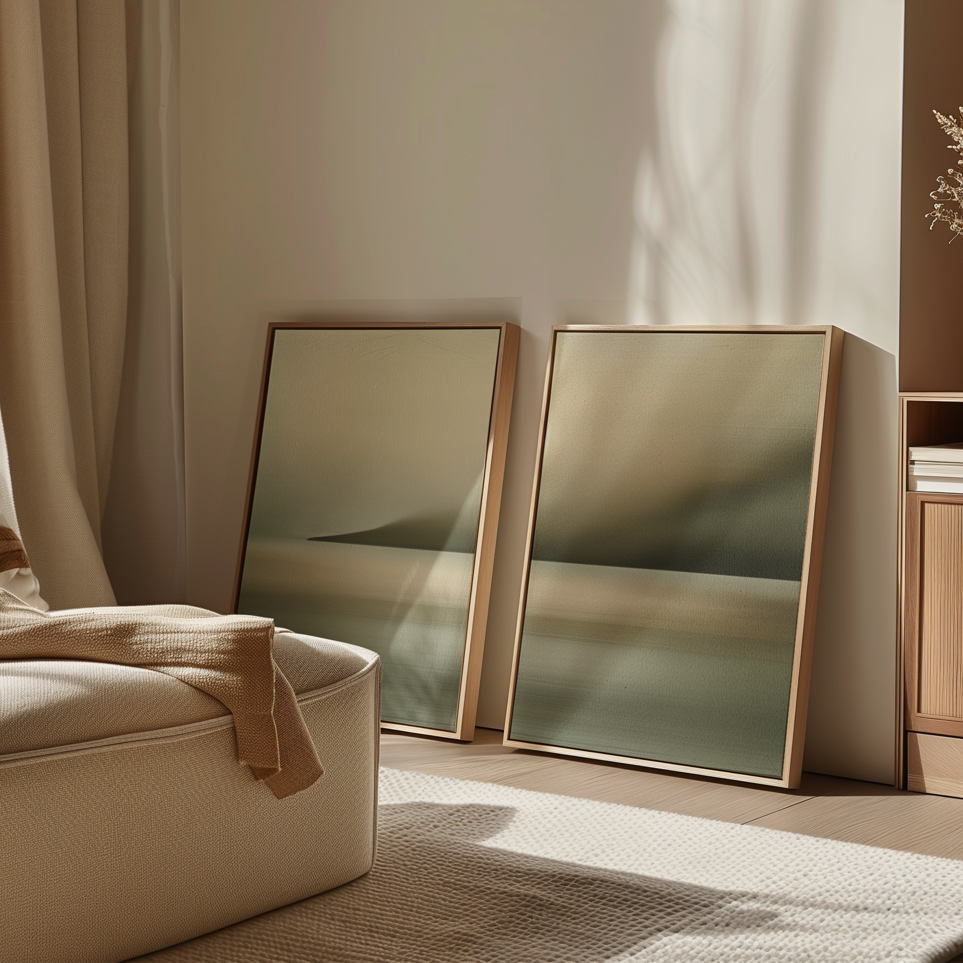 Whispers of the Tide – Set of 2 Canvas Prints set of 2 – green coastal canvas wall art by Aspire Prints