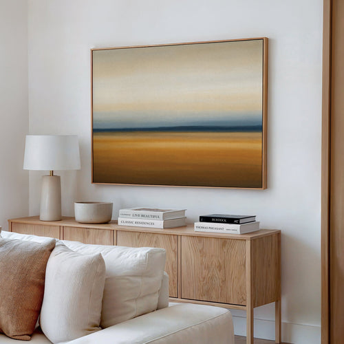 Caramel Horizon Whisper – multicolour desert canvas wall art print by Aspire Prints