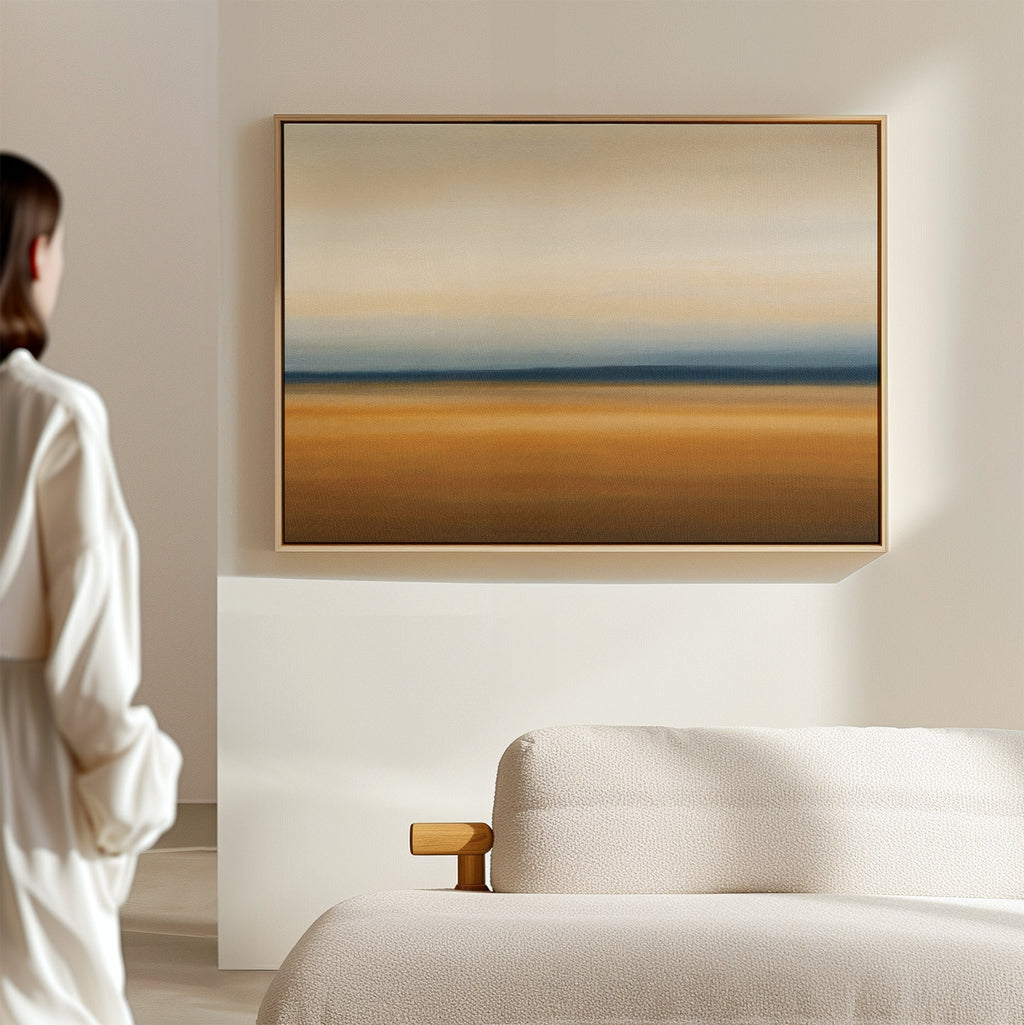 Caramel Horizon Whisper – multicolour desert canvas wall art print by Aspire Prints