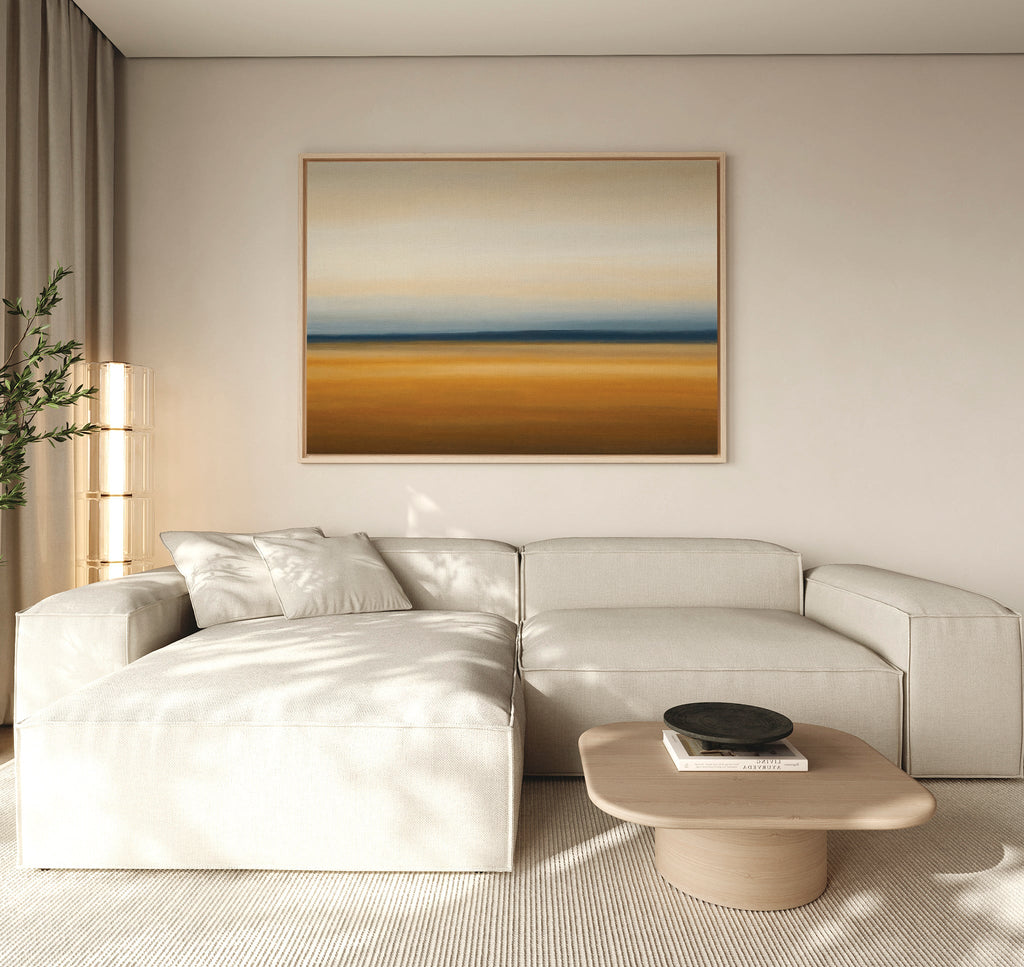 Caramel Horizon Whisper – multicolour desert canvas wall art print by Aspire Prints